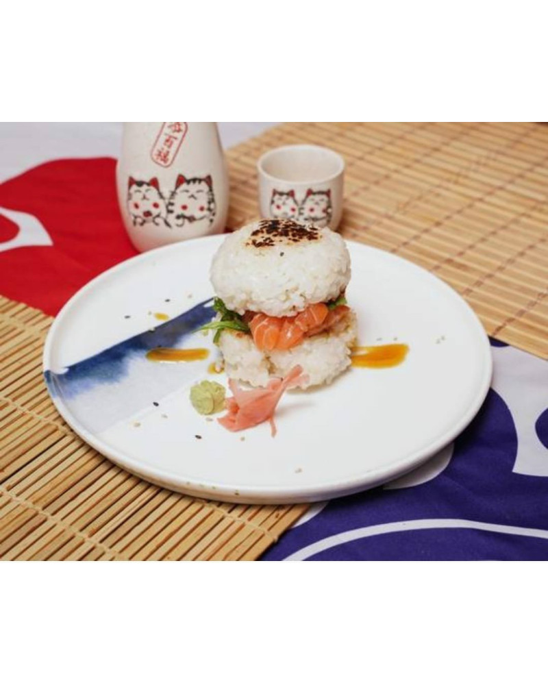 sushi burger (sakemon) Saumon ou Saumon/Fromage +1£